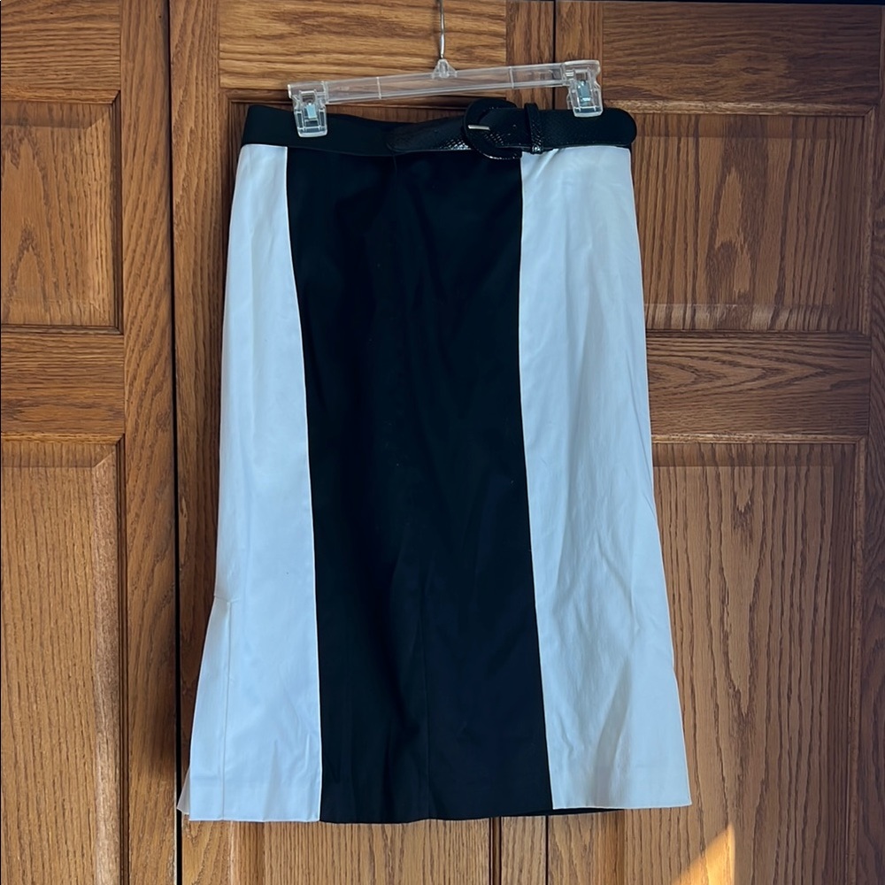 Chic Black and White Colorblock Skirt